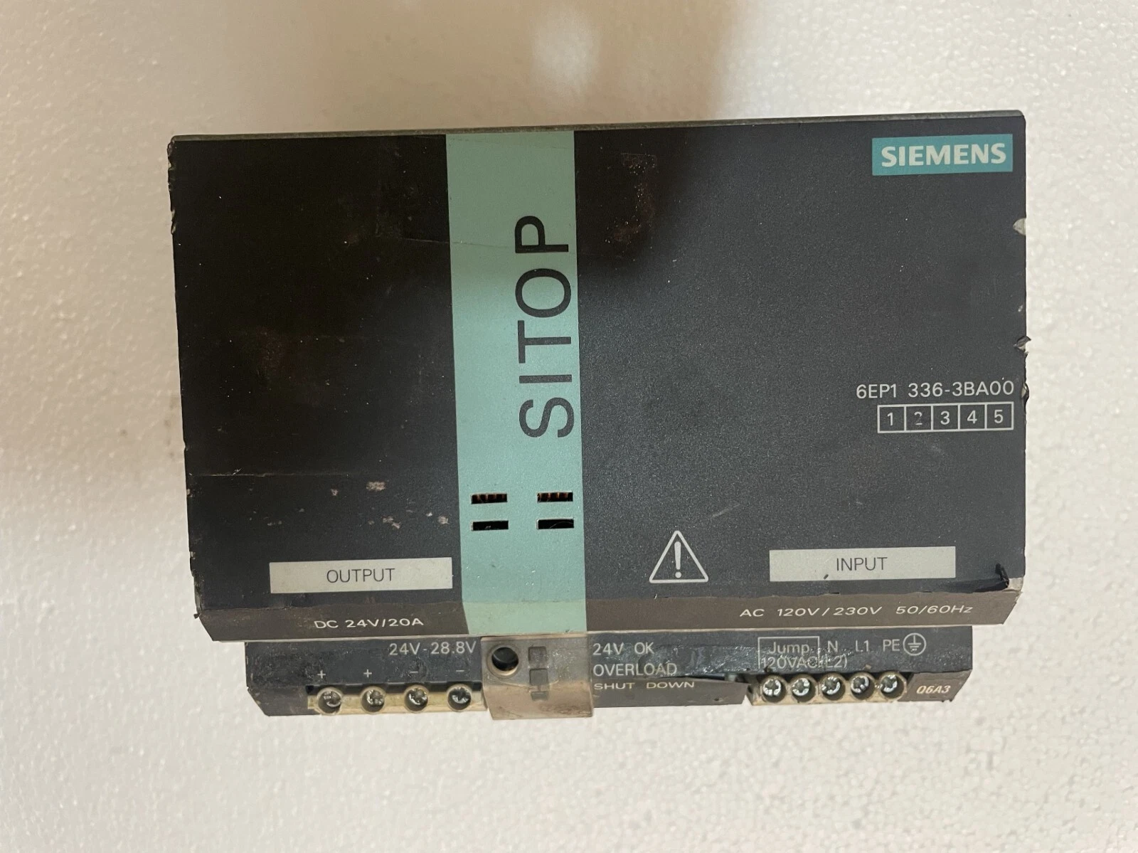Power Supply Siemens SITOP Modular 20A 1/2 ph Power Supply 6EP1336-3BA00